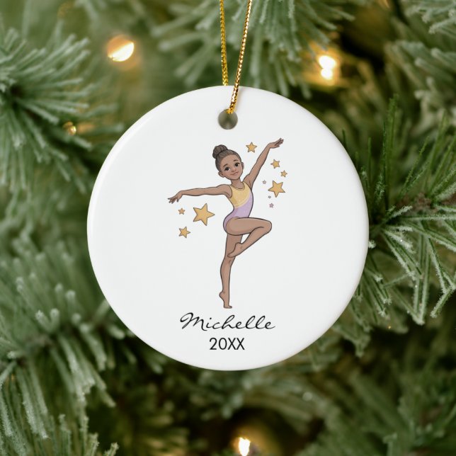  Personalized Gymnast gymnastics Girl Christmas  Julgransprydnad Keramik (Träd)