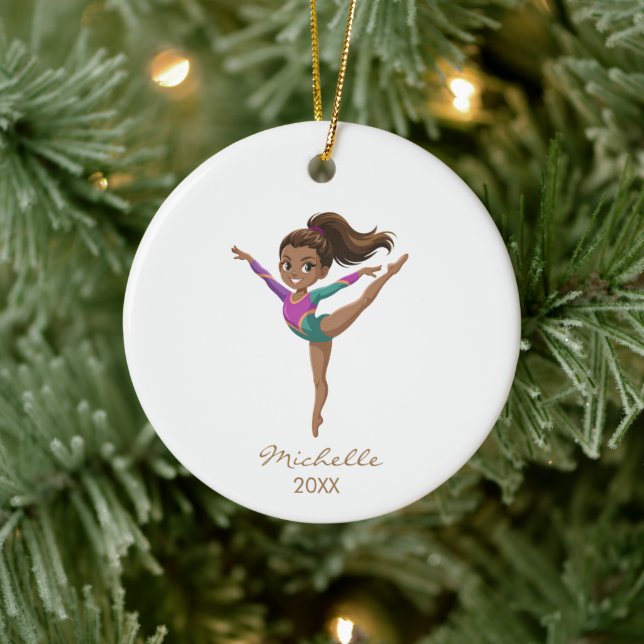 Personalized Gymnast gymnastics Girl Christmas   Julgransprydnad Keramik (Träd)