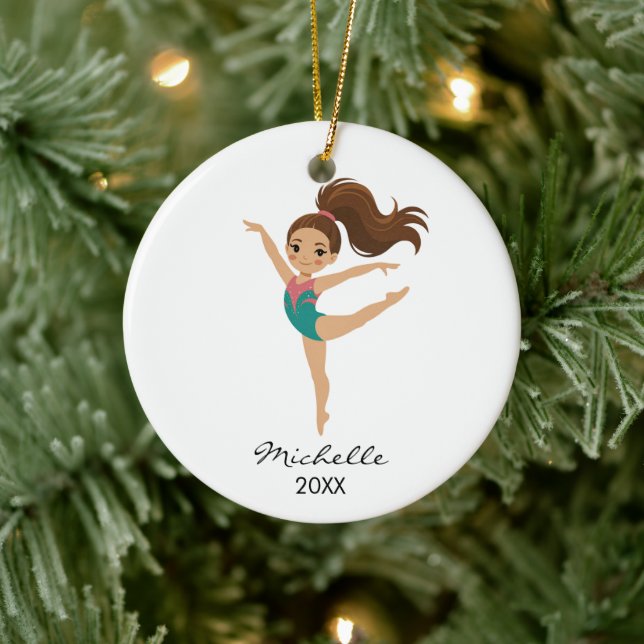  Personalized Gymnast gymnastics Girl Christmas  Julgransprydnad Keramik (Träd)