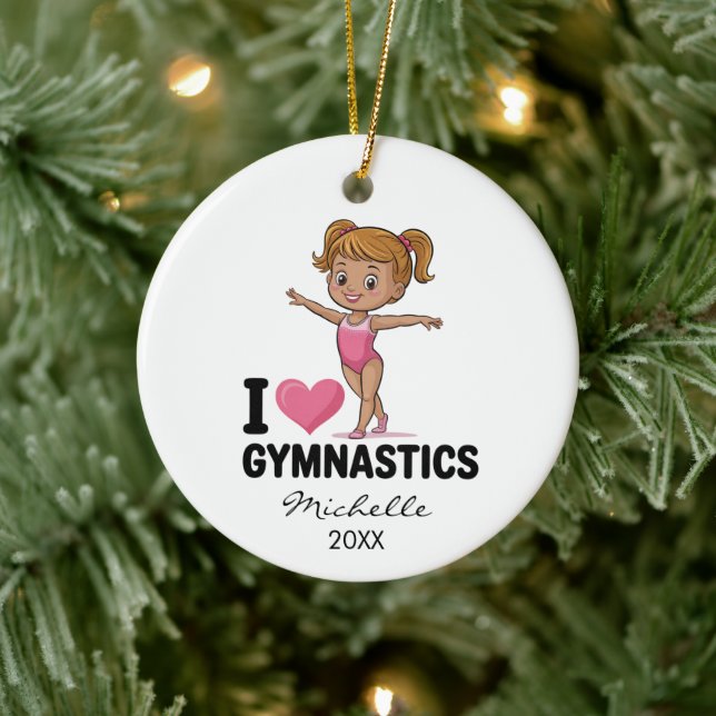  Personalized Gymnast gymnastics Girl Christmas  Julgransprydnad Keramik (Träd)