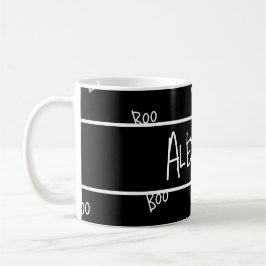 Personalized Halloween boo typography black white Kaffemugg