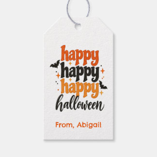 Personalized Halloween Gift Tags | Black Bats Presentetikett