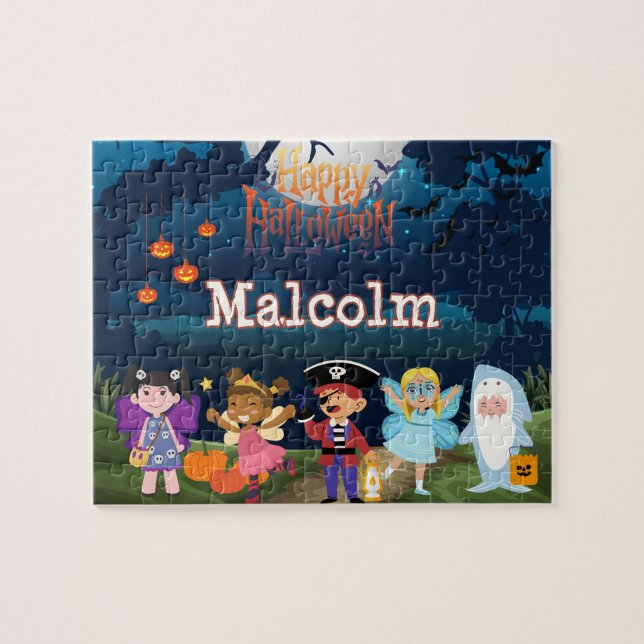 Personalized Halloween Kid Puzzle  Pussel (Horisontell)