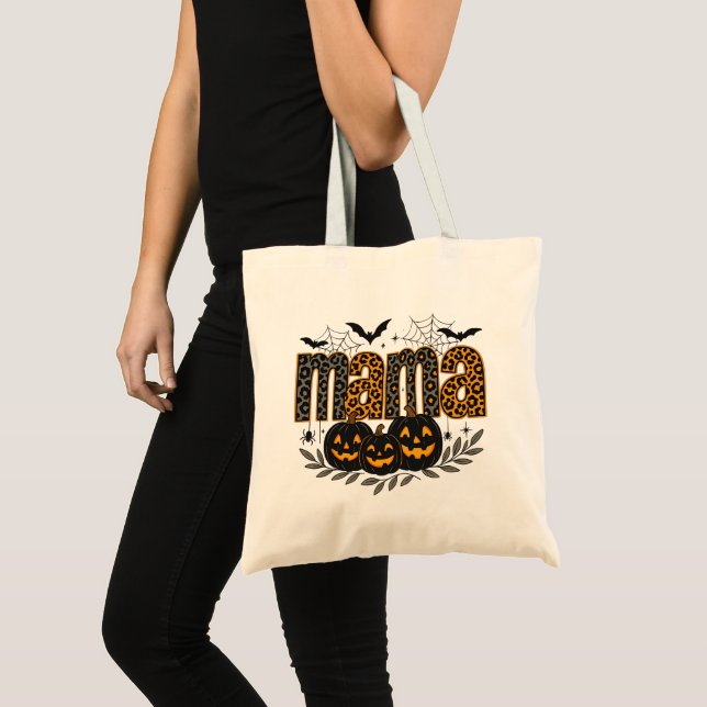 Personalized Halloween Mama – Cute Spooky Tygkasse (Framsida (produkt))