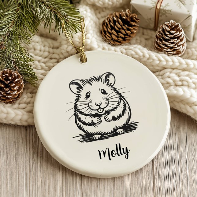 Personalized Hamster Christmas Julgransprydnad Keramik (Skapare uppladdad)