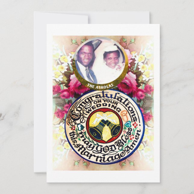 Personalized Hand carved Gourd Wedding Gift Card Julkort (Framsida)