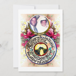 Personalized Hand carved Gourd Wedding Gift Card Julkort