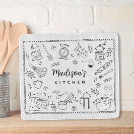 Personalized Hand Drawn Kitchen Cooking Utensils 