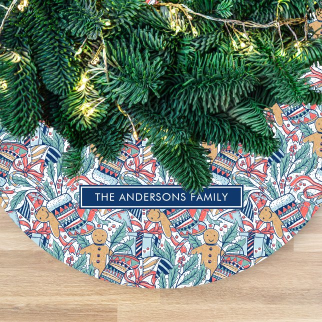 Personalized Hand Dwan Christmas Theme Pattern  Julgransmatta Fleece (Skapare uppladdad)
