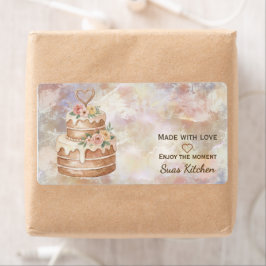Personalized "Handmade with Love" Pink Beige Cake  Fraktsedel