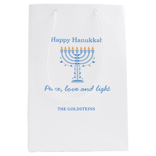 Personalized Hannukah gift bag - Happy Hanukkah (Framsidan)