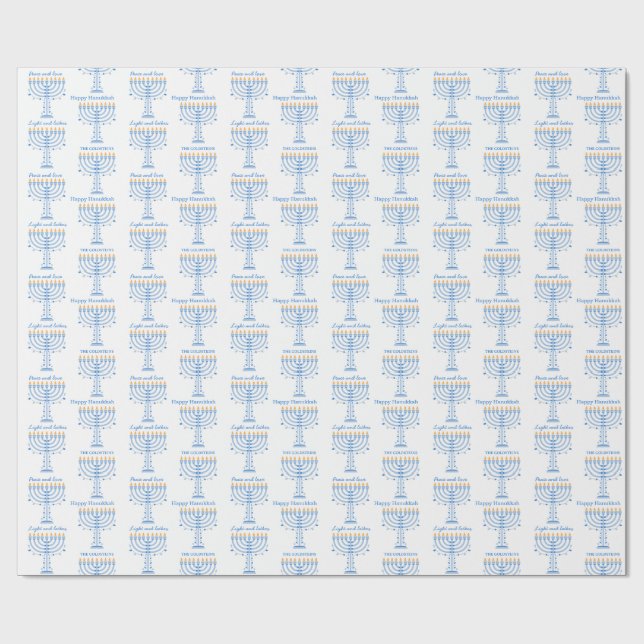 Personalized Hannukah wrapping paper Presentpapper (Platt)
