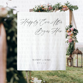 Personalized Happily Ever After Wedding Backdrop