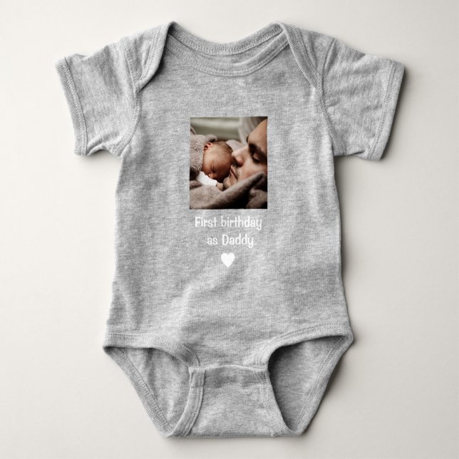 Personalized Happy 1st birthday as my daddy photo  T Shirt (Framsida)