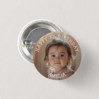 Personalized Happy Birthday Photo Name and Age Knapp