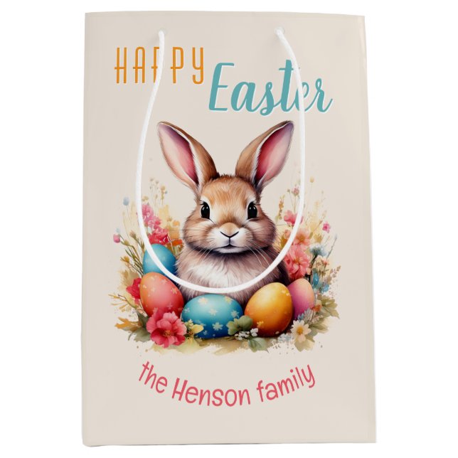 Personalized Happy Easter Bunny Eggs Family  (Framsidan)