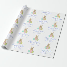 Personalized Happy Easter Bunny Watercolor Presentpapper