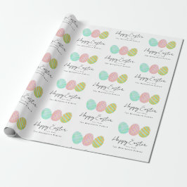 Personalized Happy Easter Eggs Watercolor Presentpapper