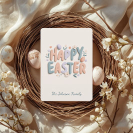 Personalized Happy Easter Family Greeting Card Julkort