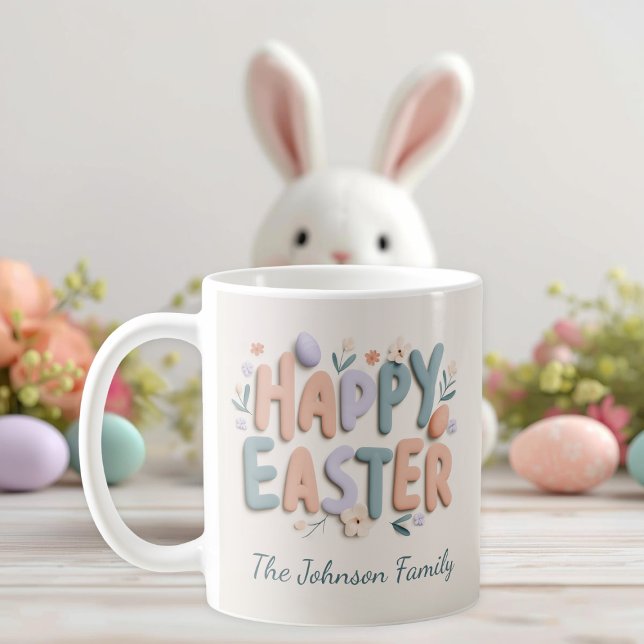 Personalized Happy Easter Family Mug Kaffemugg (Skapare uppladdad)