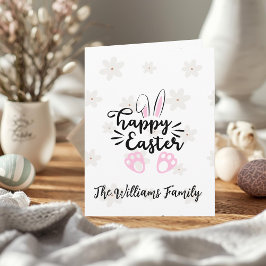 Personalized Happy Easter Folded Greeting Card Kort
