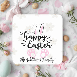 Personalized Happy Easter Paper Coaster Underlägg Papper Kvadrat