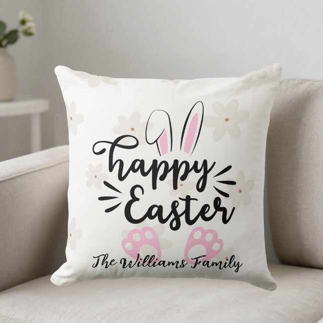 Personalized Happy Easter Throw Pillow Kudde (Skapare uppladdad)