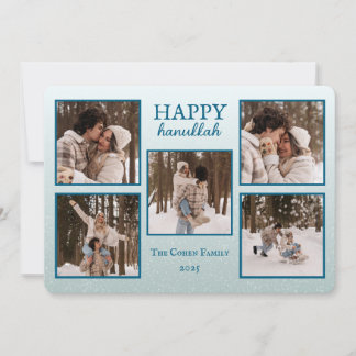 Personalized Happy Hanukkah Card with Photos Julkort