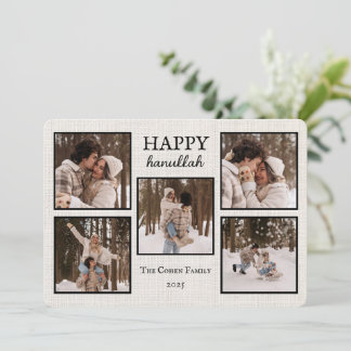 Personalized Happy Hanukkah Card with Photos Julkort