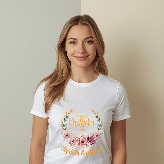 Personalized Happy Mother’s Day Floral T-Shirt  (Skapare uppladdad)