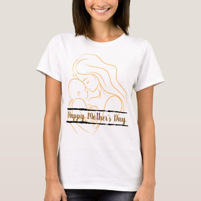 Personalized Happy Mother's Day T-shirt (Framsida)