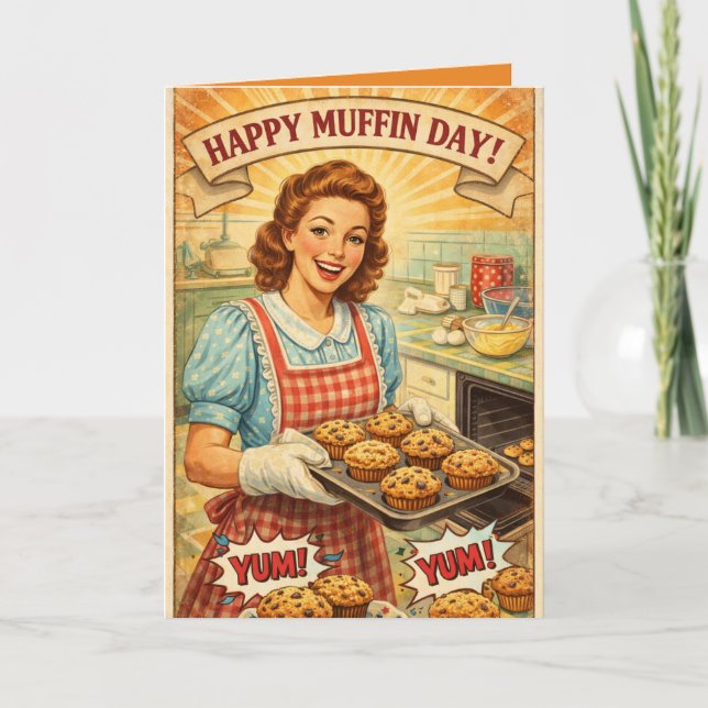 Personalized Happy Muffin Day Greeting Card Kort (Framsida)