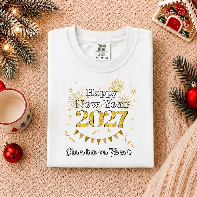 Personalized “Happy New Year 2027” T-shirt (Skapare uppladdad)