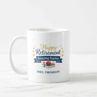 Personalized Happy Retirement Amazing Teacher Kaffemugg