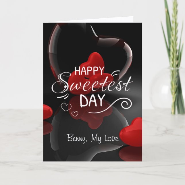 Personalized Happy Sweetest Day with Message  Kort (Framsida)