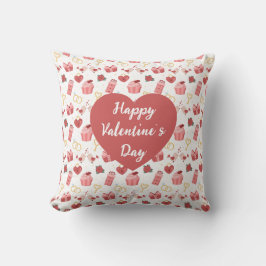 Personalized Happy Valentine’s Day Throw Pillow Kudde