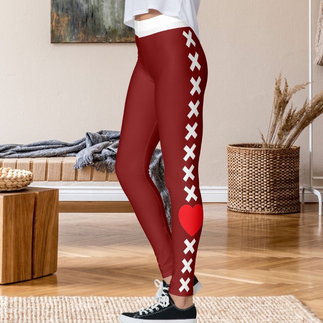 Personalized Happy Valentine's Day Pet Lovers Red Leggings (Skapare uppladdad)