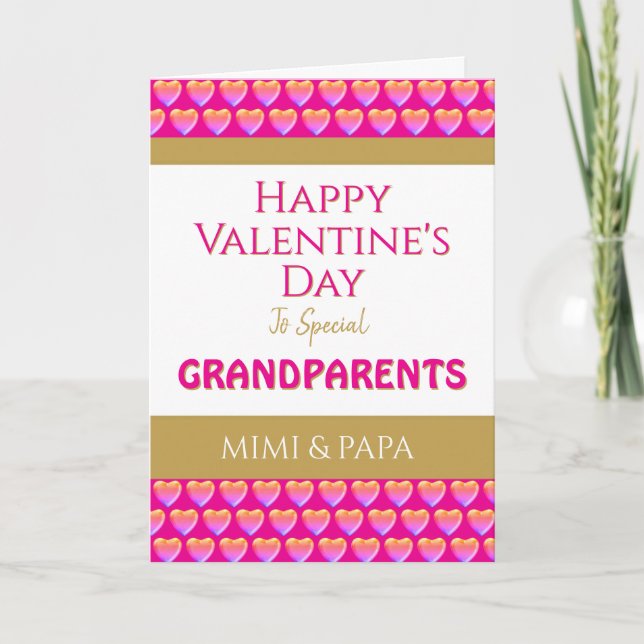 Personalized! Happy Valentine's Grandparents card Helgkort (Framsida)
