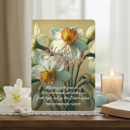 Personalized He Is Risen Daffodil Floral Card Julkort