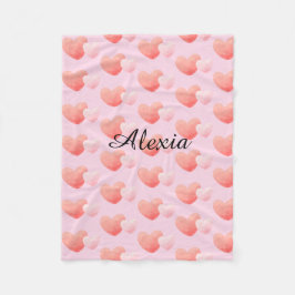 Personalized Heart Blanket Custom Name Fleecefilt