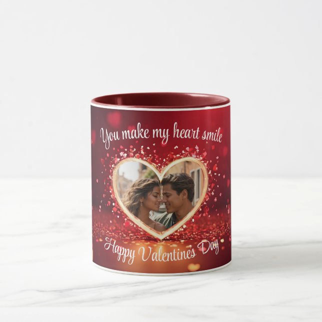 Personalized Heart Photo Frame Mugg (Center)