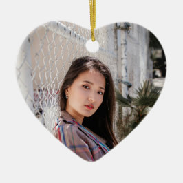 Personalized Heart Photo Ornament Birthday Message