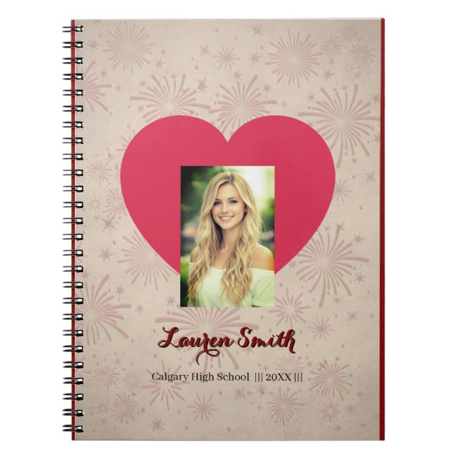 Personalized Heart Photo Spiral Notebook  Anteckningsbok (Framsidan)