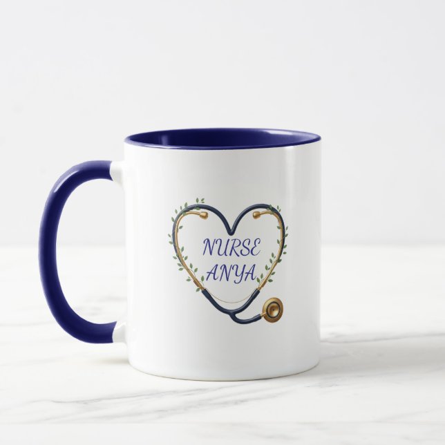 Personalized Heart Stethoscope Mug Mugg (Vänster)