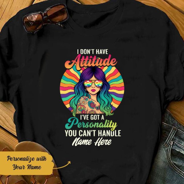 Personalized Hippie Girl You Can't Handle T Shirt (Skapare uppladdad)