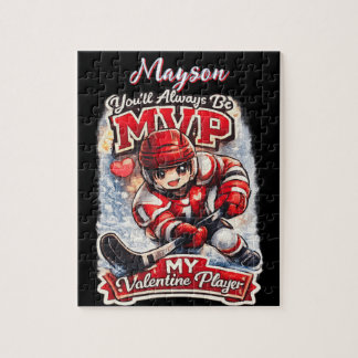 Personalized Hockey MVP My Valentine Player Pussel