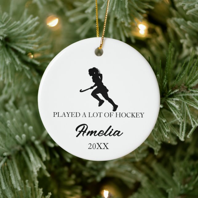 Personalized Hockey Ornament, Custom Sports  Julgransprydnad Keramik (Träd)