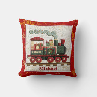 Personalized Holiday Christmas Train I Kids Gifts Kudde