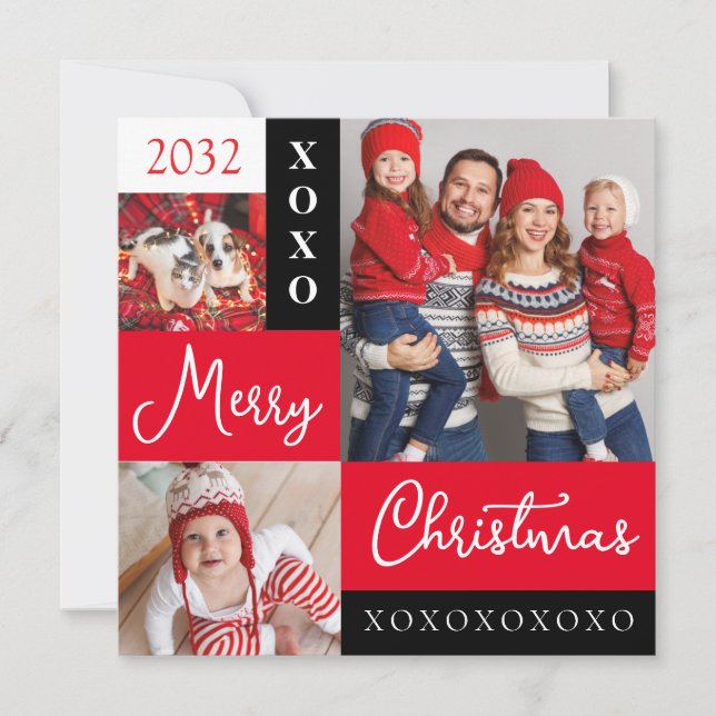Personalized Holiday Photo Collage Kort (Framsida)