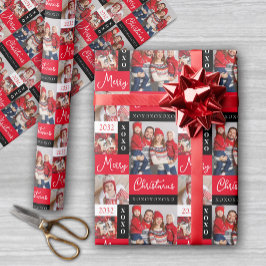 Personalized Holiday Photo Collage Wrapping Paper Presentpapper